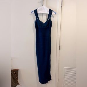 Herve Leger Navy Blue Gown